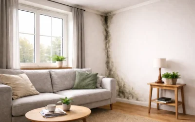 Zum Thema Schimmel in der Ecke entfernen sieht man hier einen Schimmelfleck in einer Küchenecke, Übergang zur Decke