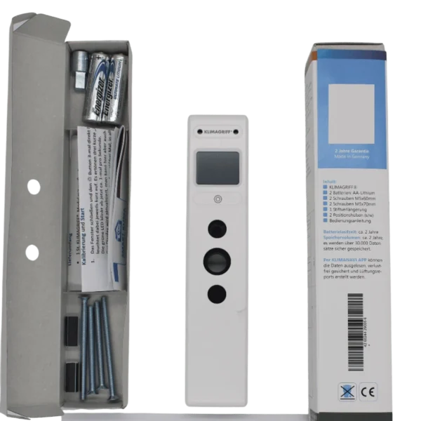 KLIMAGRIFF Schimmelwächter – intelligenter Luftfeuchtigkeitsmesser und Lüftungsassistent zur Schimmelprävention.
